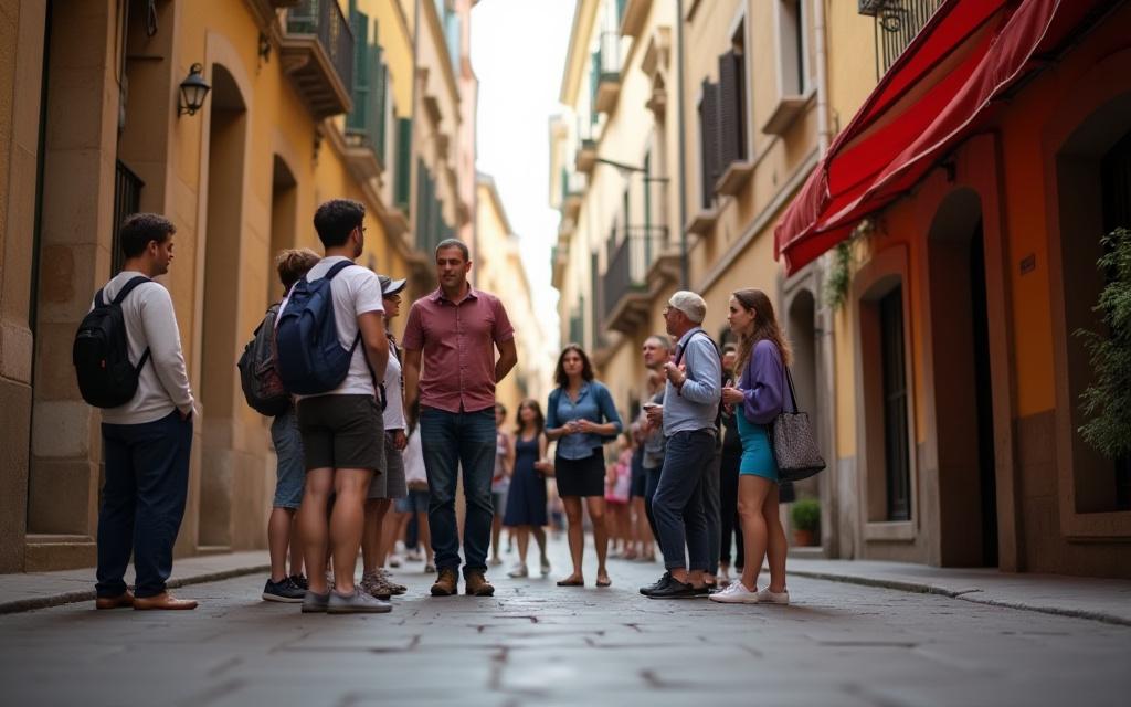 Guided heritage walking tour through historic city
